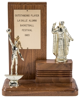 1963 La Salle Alumni Basketball Festival Outstanding Player Trophy Presented To Lew Alcindor (Abdul-Jabbar LOA)